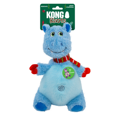 KONG Holiday Knots Belly Hippo Blue Medium/Large